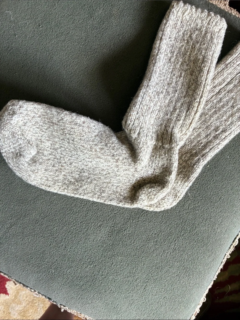 Woman Wool Blend Crew Socks - Light Heather Gray